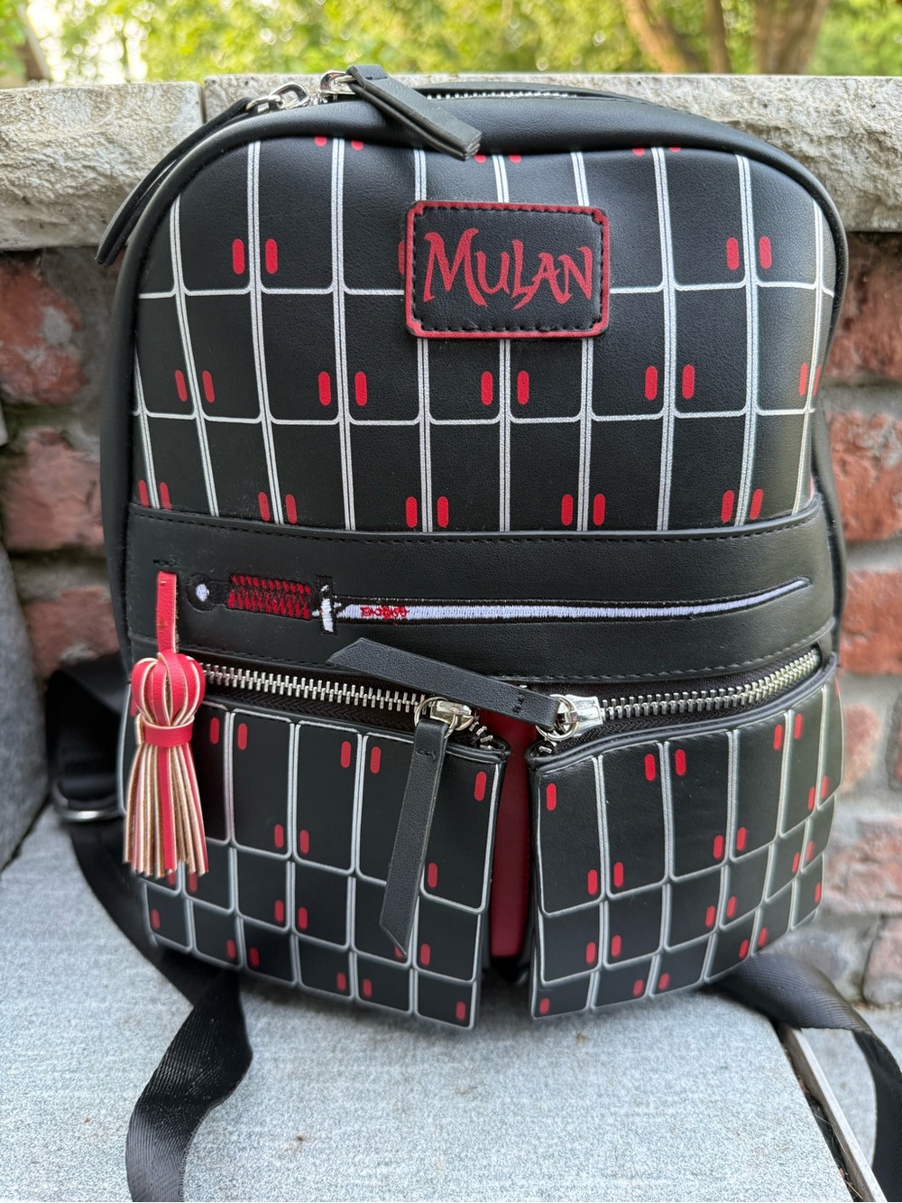 Danielle Nicole Black & Red Mulan Mini Backpack
